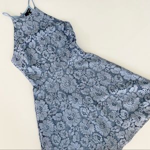 AQUA Light Blue Lace Dress